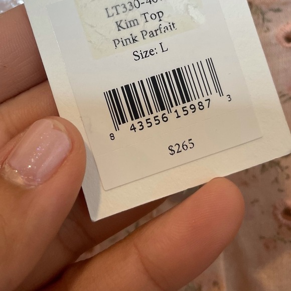 NWT LoveShackFancy Kim Top in Pink Parfait L - Picture 4 of 12